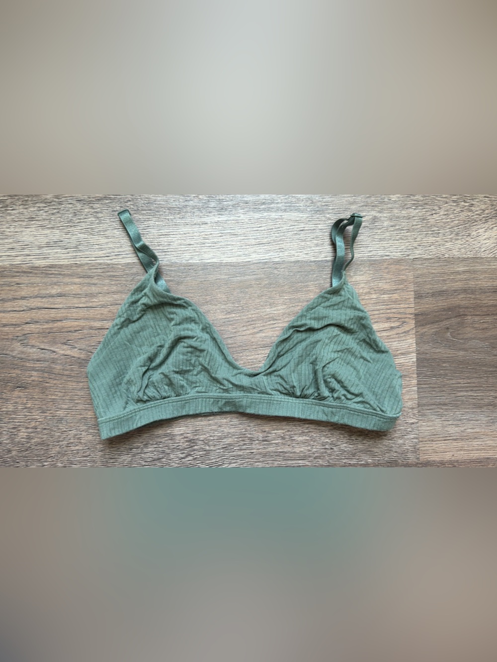 aerie Ribbed Wireless Bralette in Olive
